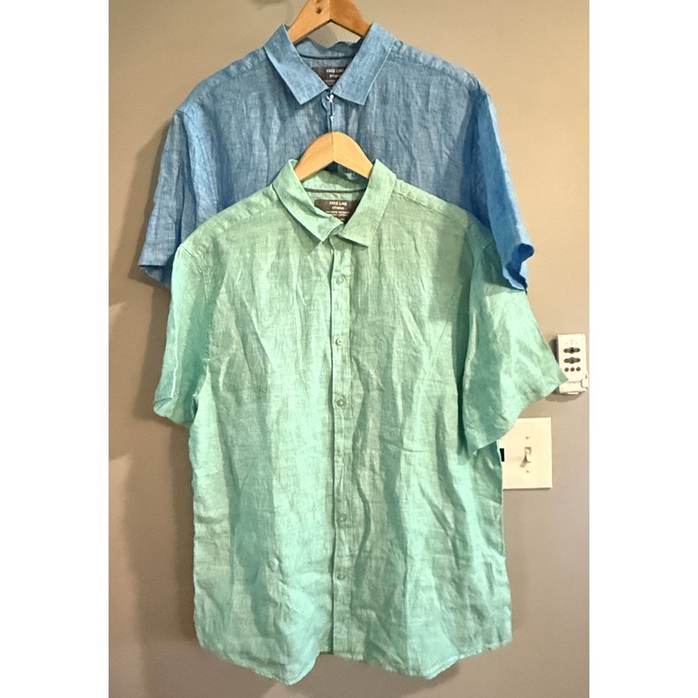 Men's Casual Button Down Shirt - Blue and Green